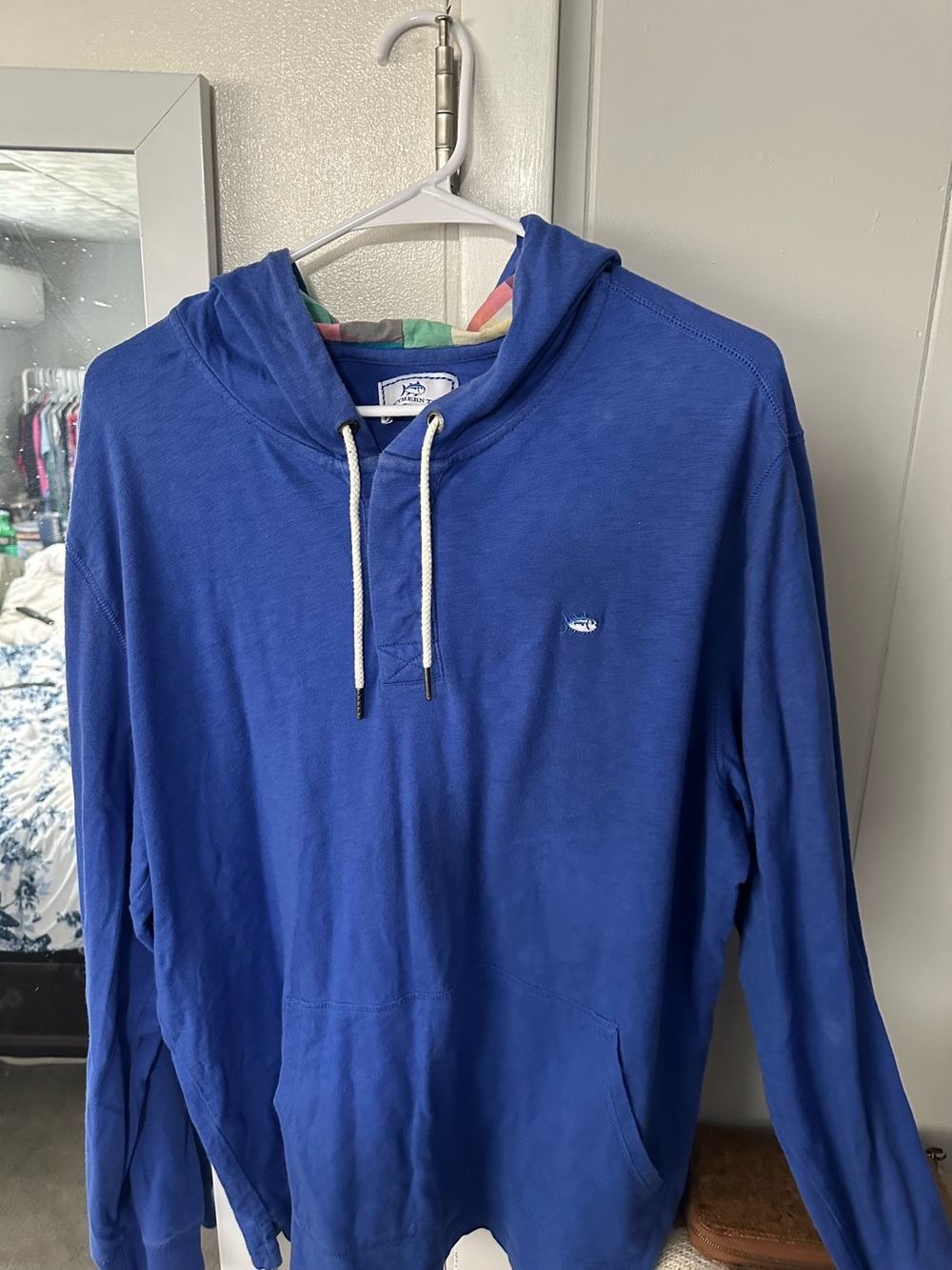 Blue Hooded Pullover Hoodie- Southern Tide
